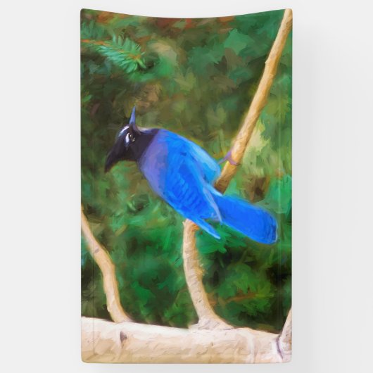 Stellers jay schilderen - Oorspronkelijke vogelkun Spandoek (Verticaal)
