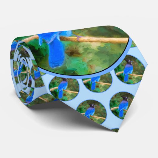 Stellers jay schilderen - Oorspronkelijke vogelkun Stropdas (Opgerold)