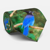 Stellers jay schilderen - Oorspronkelijke vogelkun Stropdas (Opgerold)