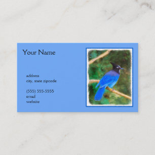 Stellers jay schilderen - Oorspronkelijke vogelkun Visitekaartje