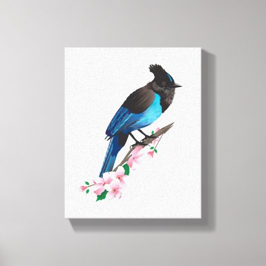 Stellers Jay Stretched Canvas Afdrukken (Voorkant)