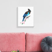 Stellers Jay Stretched Canvas Afdrukken (Insitu (Woonkamer))