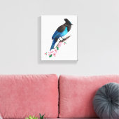 Stellers Jay Stretched Canvas Afdrukken (Insitu (Woonkamer))