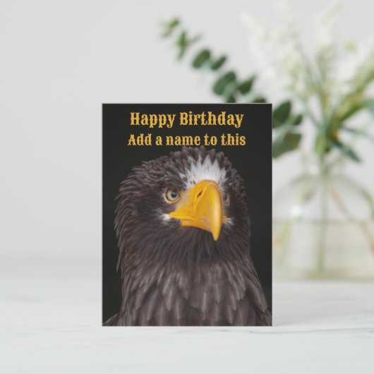 Steller's zee eagle foto, aanpasbaar briefkaart (Staand voorkant)