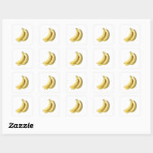 Stelletje bananen op een blanco achtergrond vierkante sticker (Vel)
