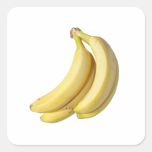 Stelletje bananen op een blanco achtergrond vierkante sticker (Voorkant)