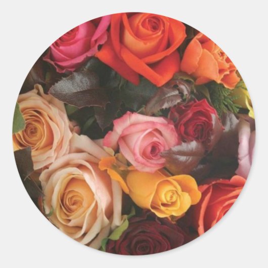 Stelletje Rozen Ronde Sticker (Voorkant)