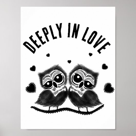 Stelletje schattige uilen poster (Voorkant)