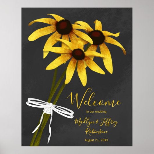stelletje wilde bloemen Black Eyed Susan bruiloft Poster (Voorkant)