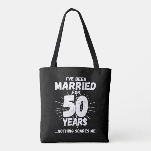 Stelletjes 50 Jaar Getrouwd Grappig 50e Trouwdag Tote Bag (Achterkant)