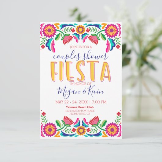 stelletjes Fiesta Invite Kaart (Staand voorkant)