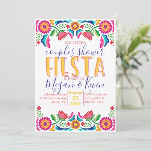 stelletjes Fiesta Invite Kaart (Staand voorkant)