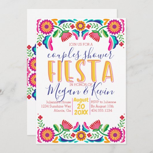 stelletjes Fiesta Invite Kaart (Voorkant / Achterkant)