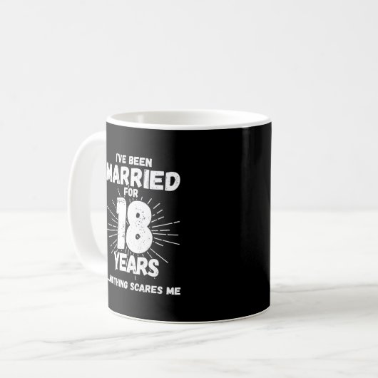 Stelletjes Getrouwd 18 Jaar Grappig 18de Huwelijks Koffiemok (Voorkant links)