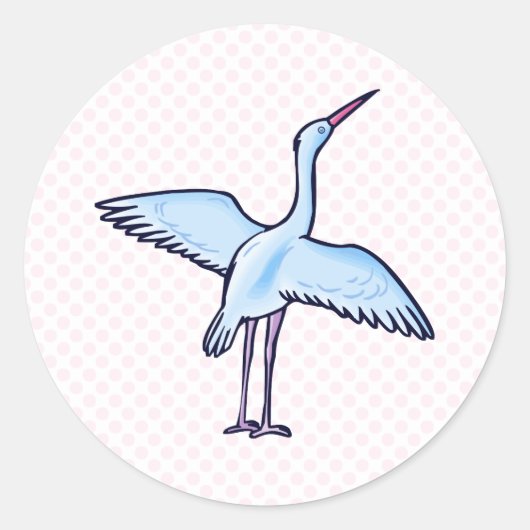 Stellie Stork Ronde Sticker (Voorkant)