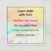 Stelling van Pythagoras Wiskunde Tutor Visitekaart Vierkante Visitekaartje (Achterkant)