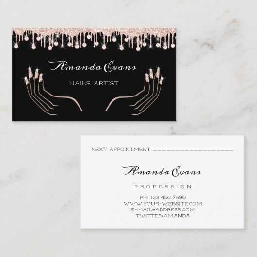 Stelt Roos Mestmachine Stapels Artistist Benoeming Afsprakenkaartje (Voorkant / Achterkant)