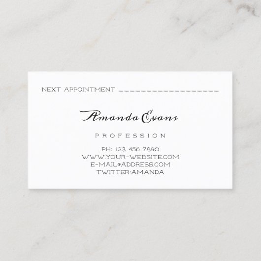 Stelt Roos Mestmachine Stapels Artistist Benoeming Afsprakenkaartje (Achterkant)