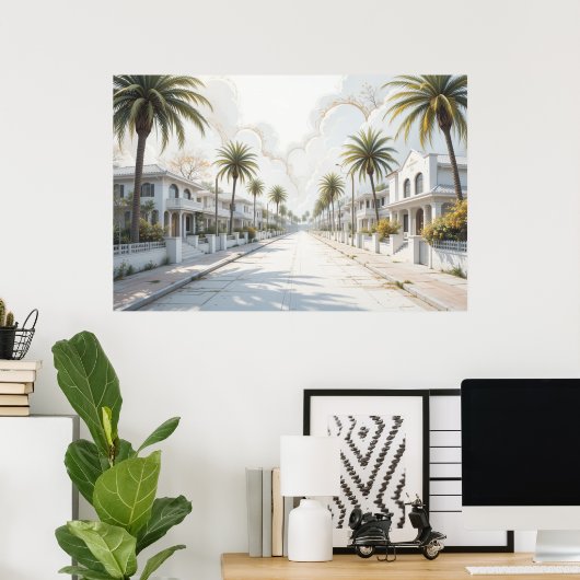 Stelt u zich eens voor, vredige, hemelse plaatsen  poster (Thuiskantoor)