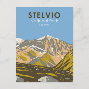 Stelvio National Park Italië Central Alps  Briefkaart