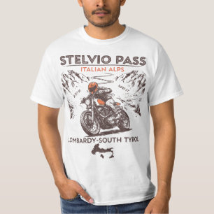 Stelvio Pass Motorfiets T-shirt Italiaanse Alpen