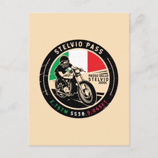 Stelvio Pass | Passo dello Stelvio | Motorfiets Briefkaart (Voorkant)