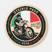 Stelvio Pass | Passo dello Stelvio | Motorfiets Magneet (Voorkant)