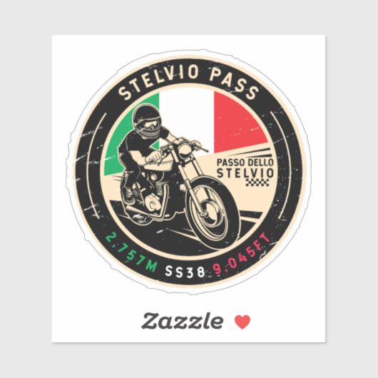 Stelvio Pass | Passo dello Stelvio | Motorfiets Sticker (Vel)