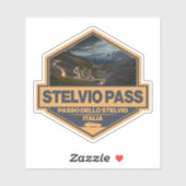 Stelvio Pass Passo Dello Stelvio Travel Art Badge Sticker (Vel)
