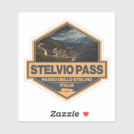 Stelvio Pass Passo Dello Stelvio Travel Art Badge Sticker (Vel)