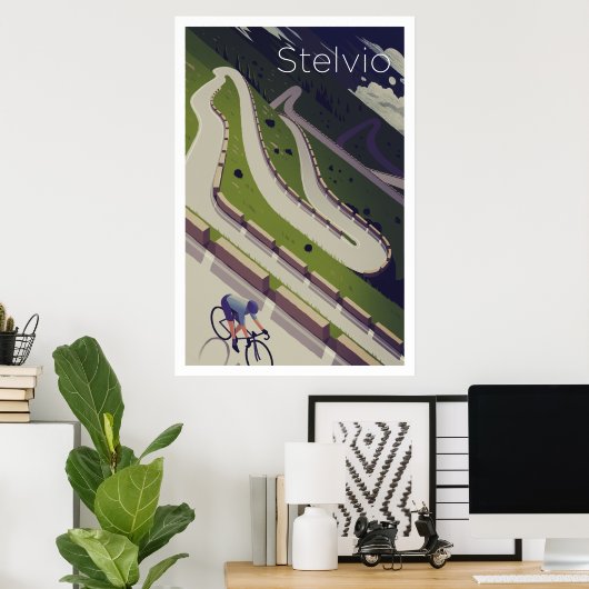 Stelvio - Poster voor fietsen (Thuiskantoor)