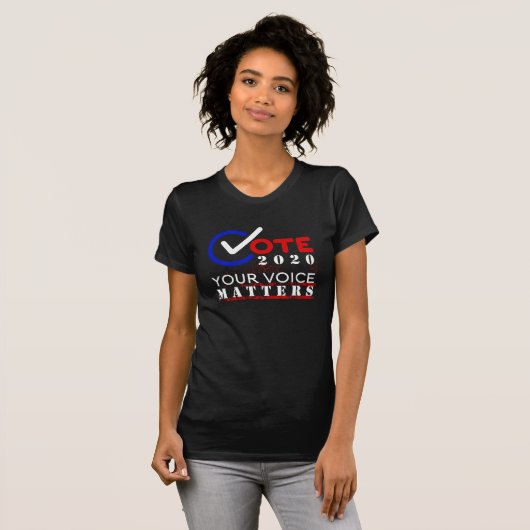 Stem 2020 Uw stem telt rond checkbox T-shirt (Voorkant volledig)