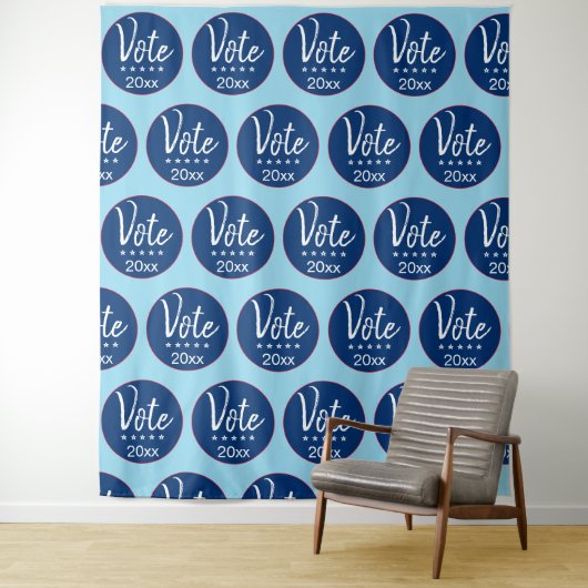 Stem 2022 Verkiezing Vijf Sterren Blauw Niet-Gebon Wandkleed (In situ)