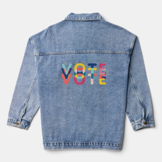 Stem Activist Verkiezing Moderne Regenboog Denim Jacket (Achterkant)