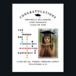 STEM Afstuderen JA ZE KAN BERICHTEN Poster<br><div class="desc">Stijlvolle JA INDEED ZE KAN Poster voor STEM Afstudeerders met Christelijk Bijbelvers comprimeren. Deze inspirerend vrouwen in Stam Afstuderen het Poster shows de woorden WETENSCHAP, TECHNOLOGIE, ENGINEERING en MATHEMATIEK - ook wel STEM genoemd - gecombineerd in een origineel kruiswoordontwerp met de inspirerend prijsopgave JA INDEED SHE ZEKER KAN. De vette...</div>