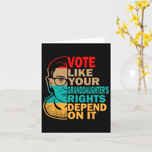 Stem als de rechten van je kleindochter - feminist kaart (Gele Bloem)