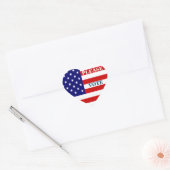 Stem alsjeblieft American Flag Heart Mooie Sticker (Envelop)