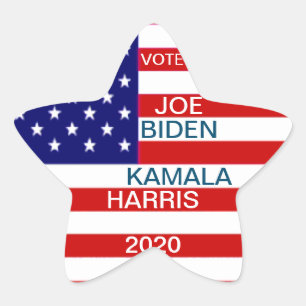 Stem alsjeblieft Joe Biden, Kamala Harris American Ster Sticker
