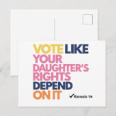 Stem alsof de rechten van je dochter ervan afhange briefkaart (Voorkant / Achterkant)