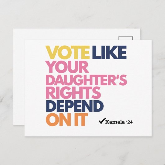 Stem alsof de rechten van je dochter ervan afhange briefkaart (Voorkant / Achterkant)