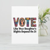 Stem alsof de rechten van je dochter ervan afhange kaart (Staand voorkant)