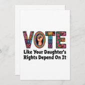 Stem alsof de rechten van je dochter ervan afhange kaart (Voorkant / Achterkant)