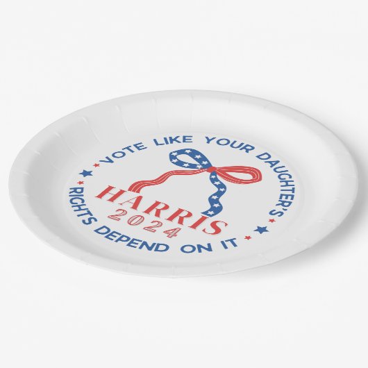 Stem alsof de rechten van je dochter ervan afhange papieren bordje (Gekanteld)