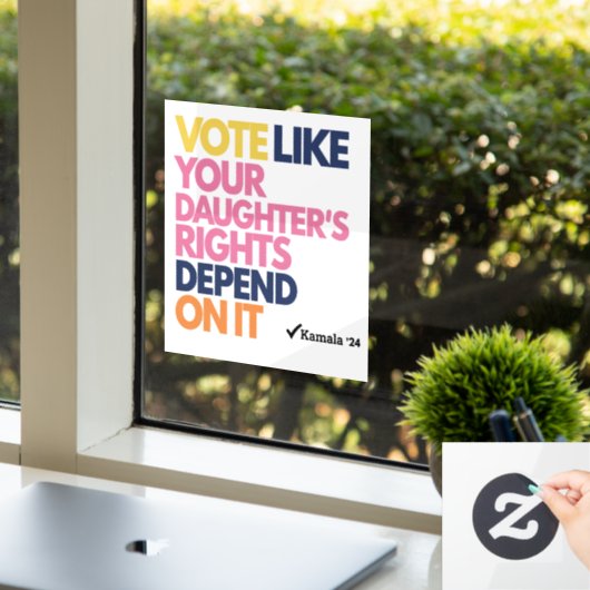 Stem alsof de rechten van je dochter ervan afhange raamsticker (Kantoor)