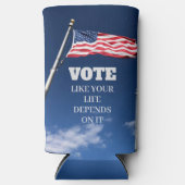 Stem alsof je leven afhangt van de verkiezingen in seltzer blikjeskoeler (Voorkant)