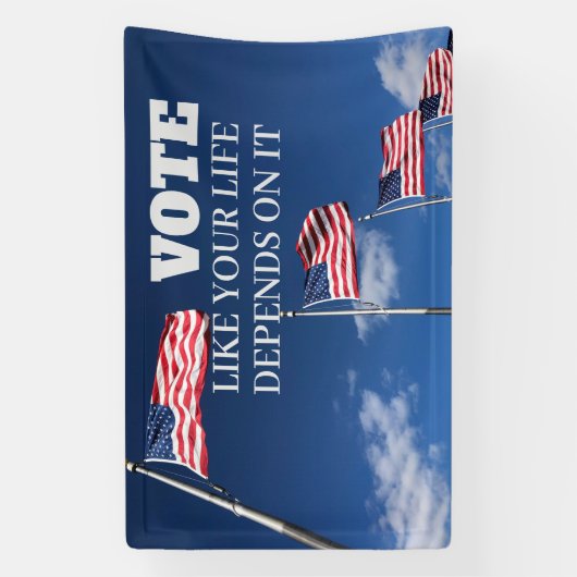 Stem alsof je leven afhangt van de verkiezingen in spandoek (Verticaal)