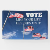 Stem alsof je leven afhangt van de verkiezingen in spandoek (Horizontaal)