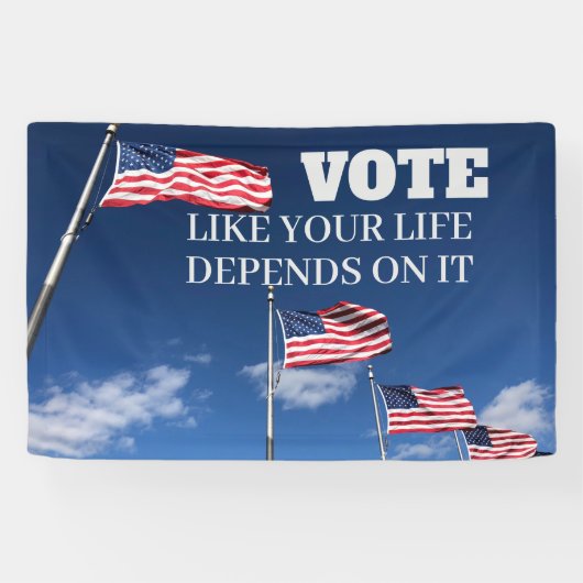 Stem alsof je leven afhangt van de verkiezingen in spandoek (Horizontaal)