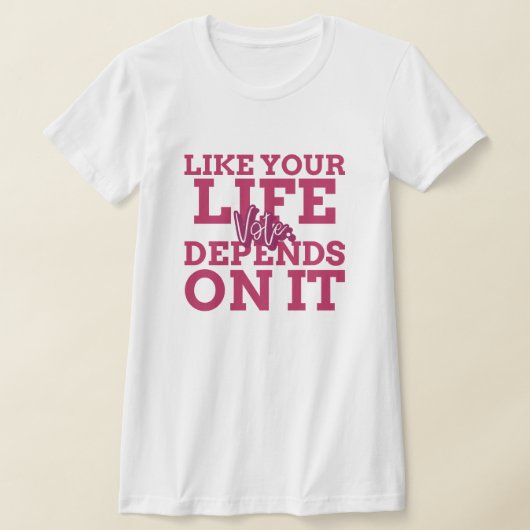 Stem alsof je leven afhankelijk is van het T-shirt (Laagn)
