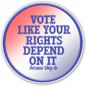 STEM ALSOF JE RECHTEN ERVAN AFHANGEN STICKER (Voorkant)